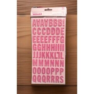 American Crafts Thickers Alphabet Stickers Maggie Pink Glitter Foam, 2x packs